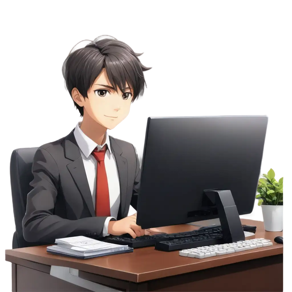 Anime-Boy-in-Accounting-Office-PNG-Image-of-a-Calculating-Professional