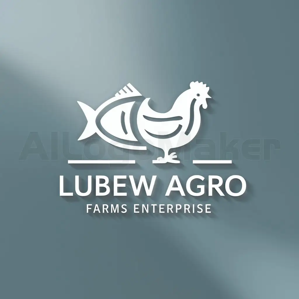 a logo design,with the text "LUBEW Agro Farms Enterprise", main symbol:Fish and chicken,Moderate,clear background