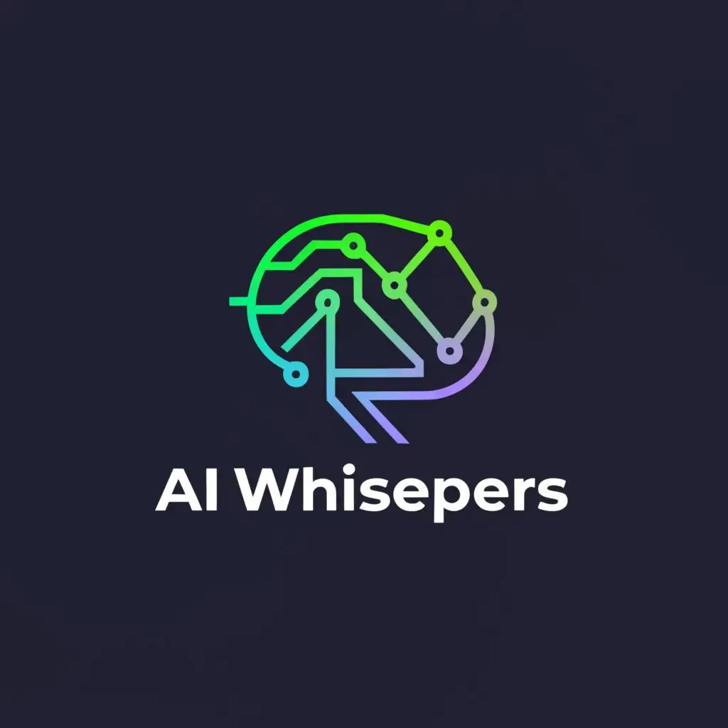 a logo design,with the text "AI Whisperers", main symbol:Electronic brain,Moderate,be used in Technology industry,clear background