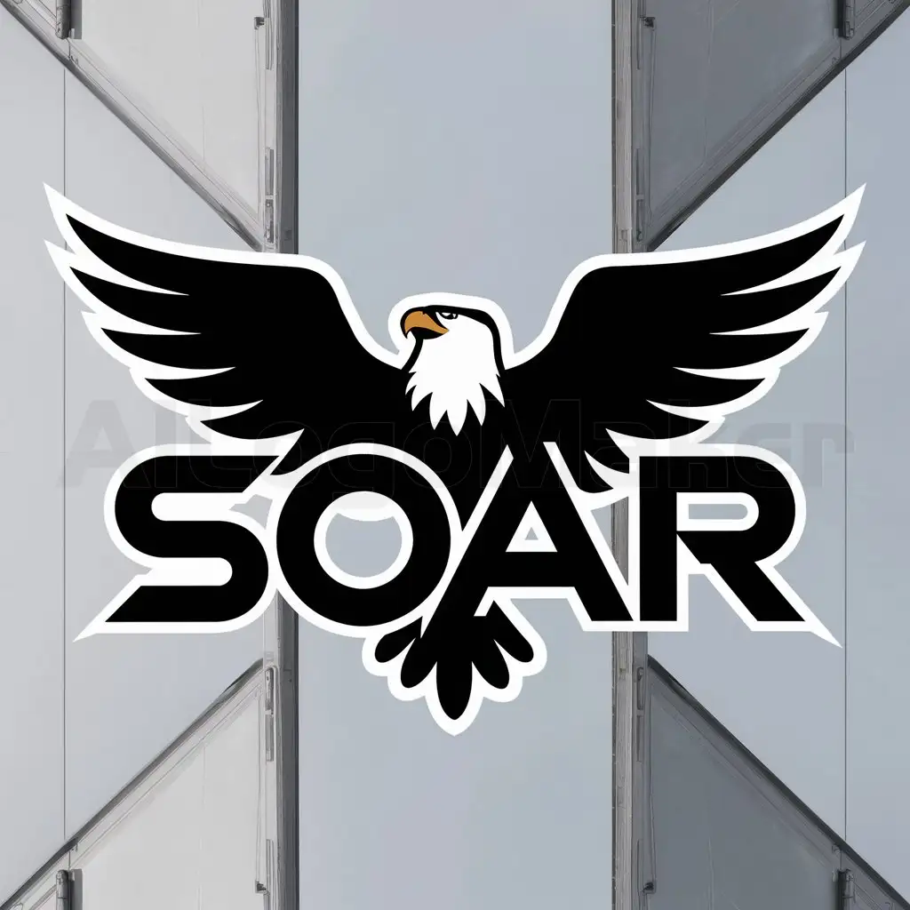 a logo design,with the text "SOAR", main symbol:eagle,Moderate,clear background