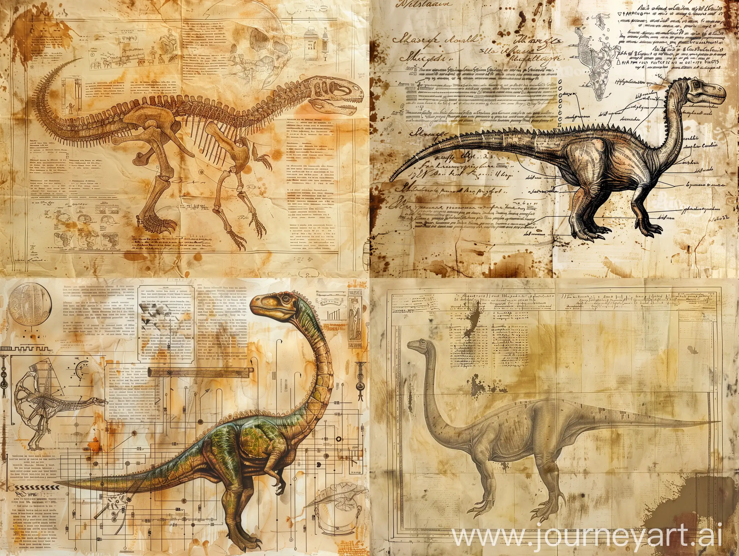 Ancient-Dinosaur-Document-in-Da-Vinci-and-Dadaism-Style