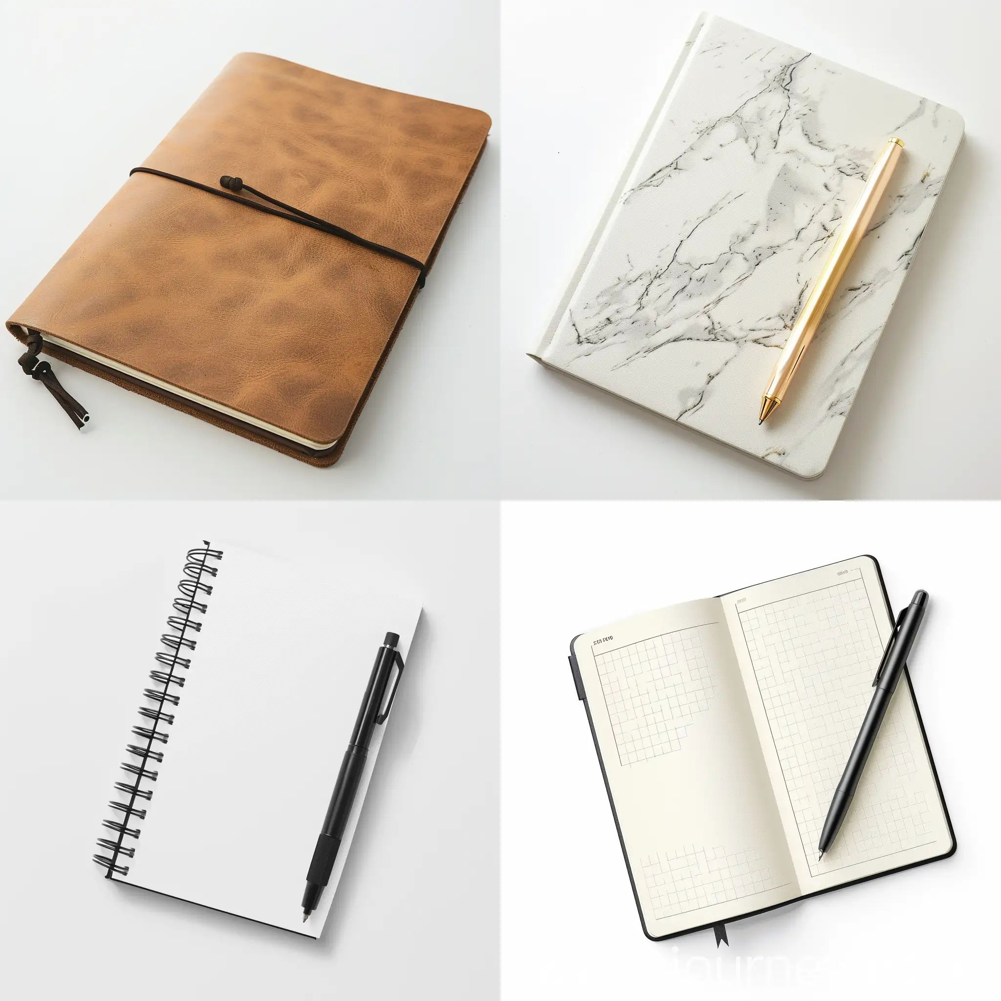 modern stylish notebook on a light white background