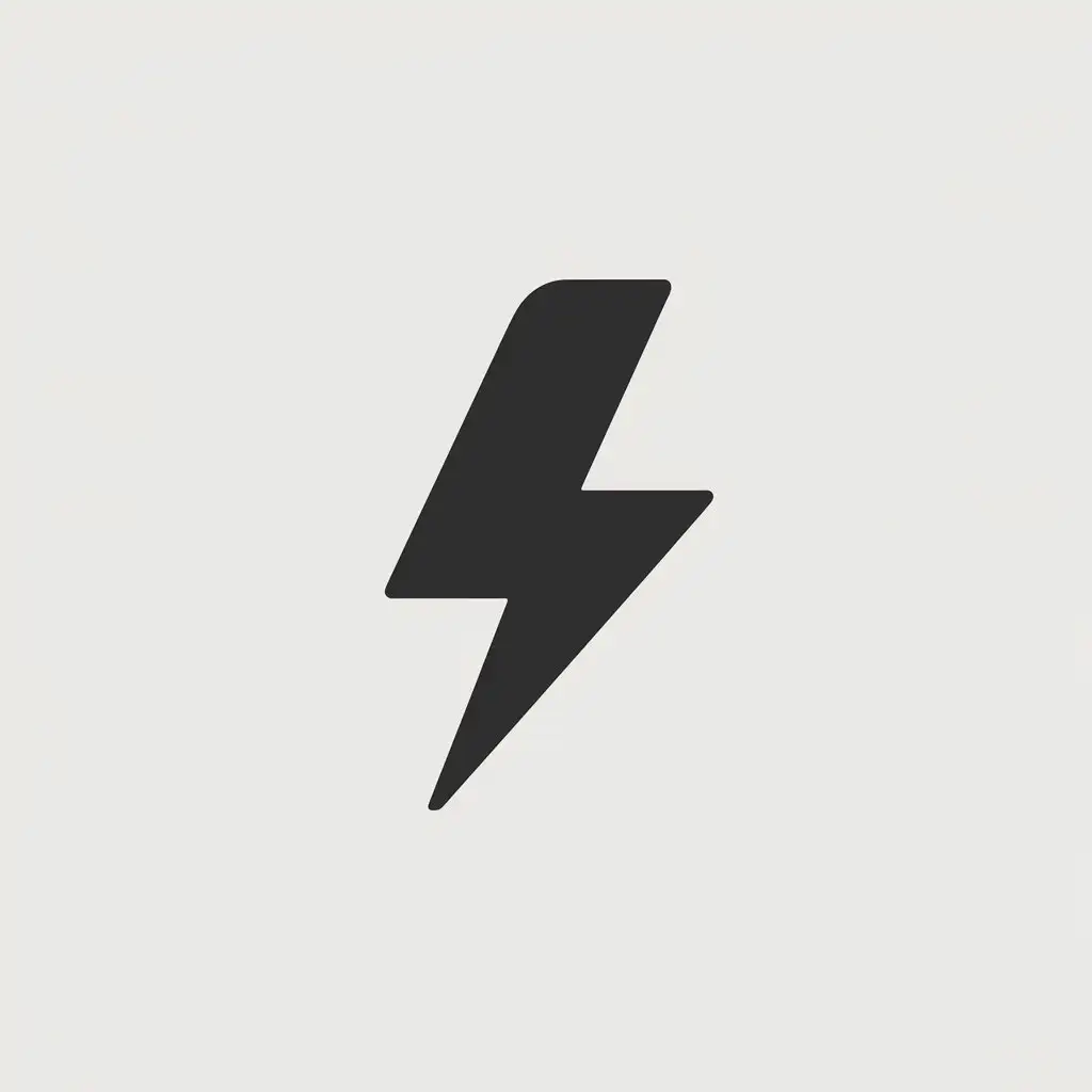 Vibrant Small Lightning Bolt Logo Design in Electric Blue