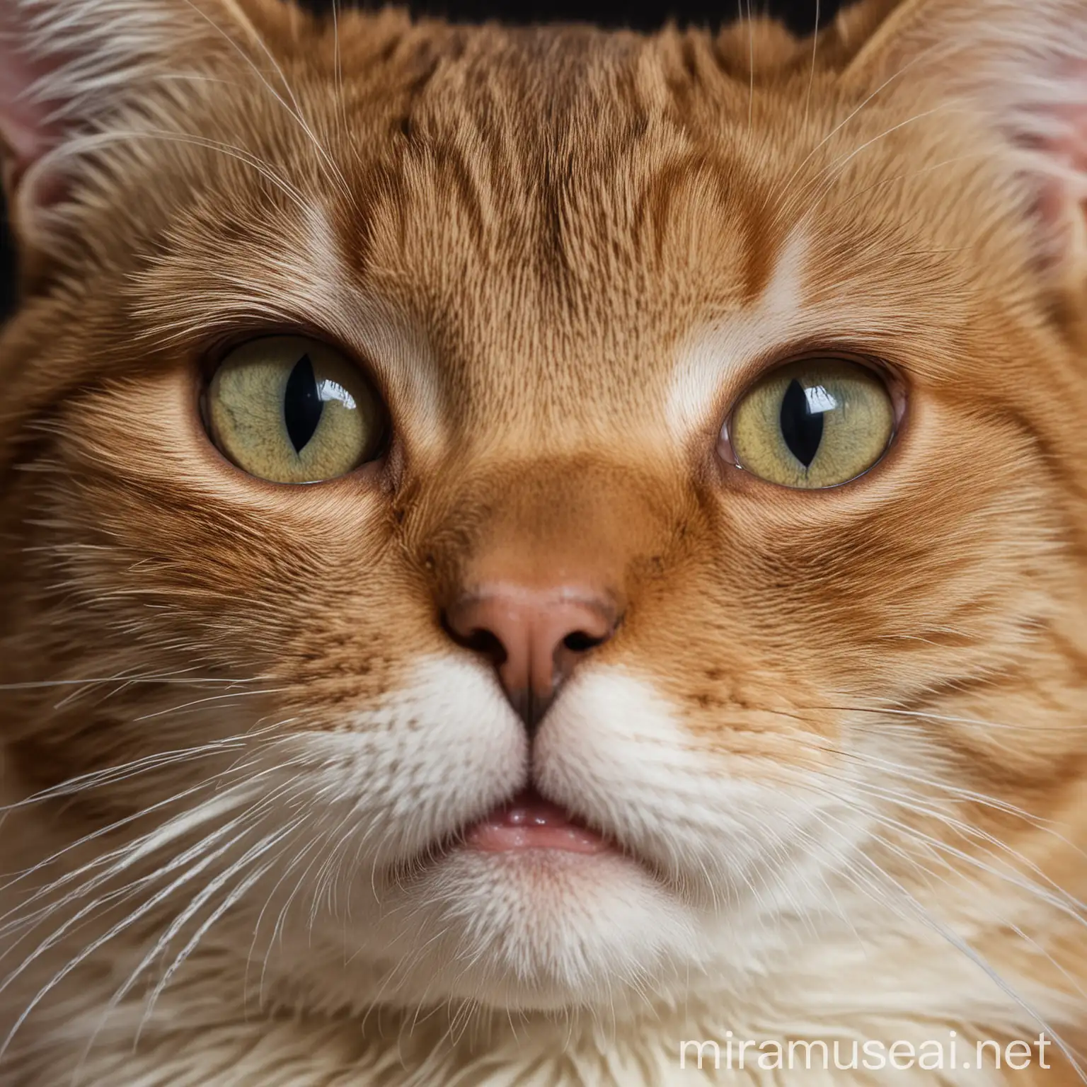 Film a close-up of your cat blinking slowly with a content expression, showcasing their trust and affection.