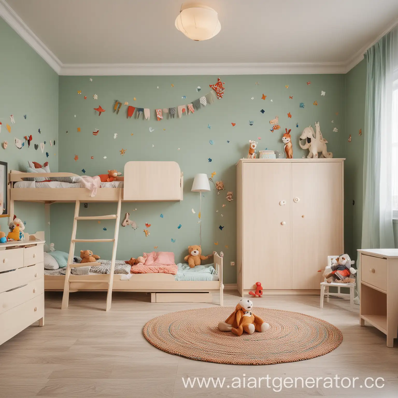 Playful-Kids-in-a-Colorful-Childrens-Room