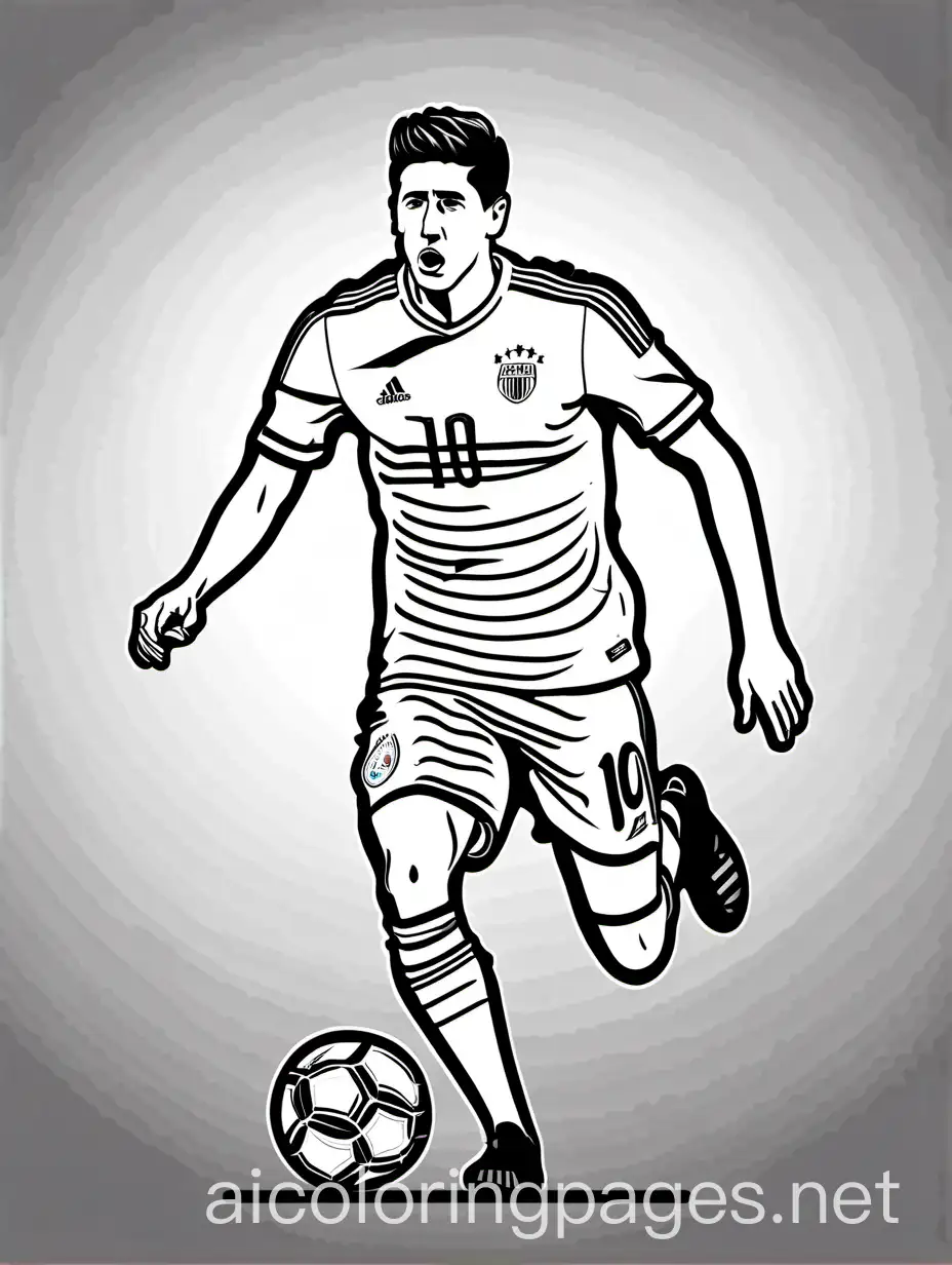 Robert-Lewandowski-Football-Coloring-Page-Black-and-White-Line-Art