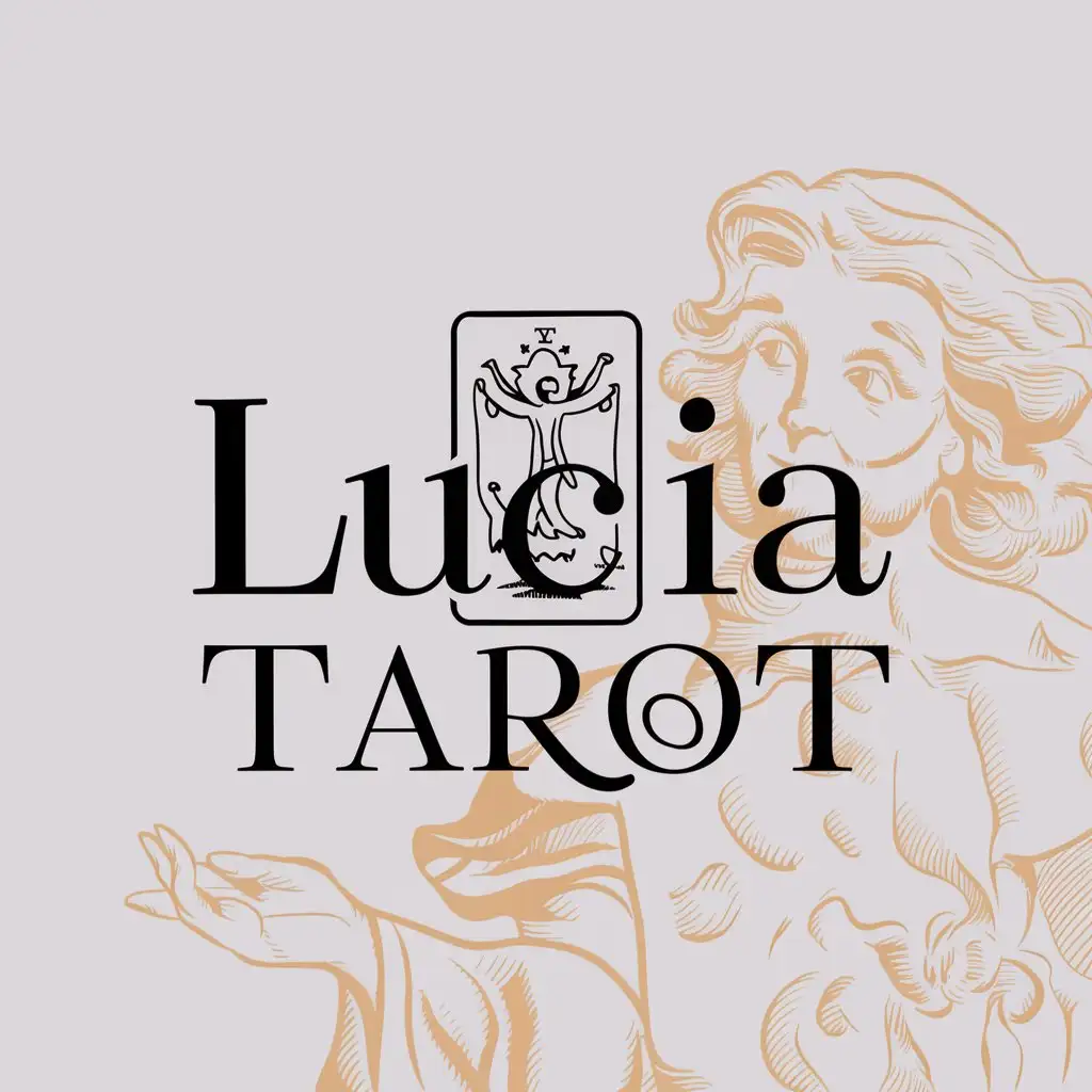 a logo design,with the text "Lucía TAROT", main symbol:tarot cards,Moderate,clear background