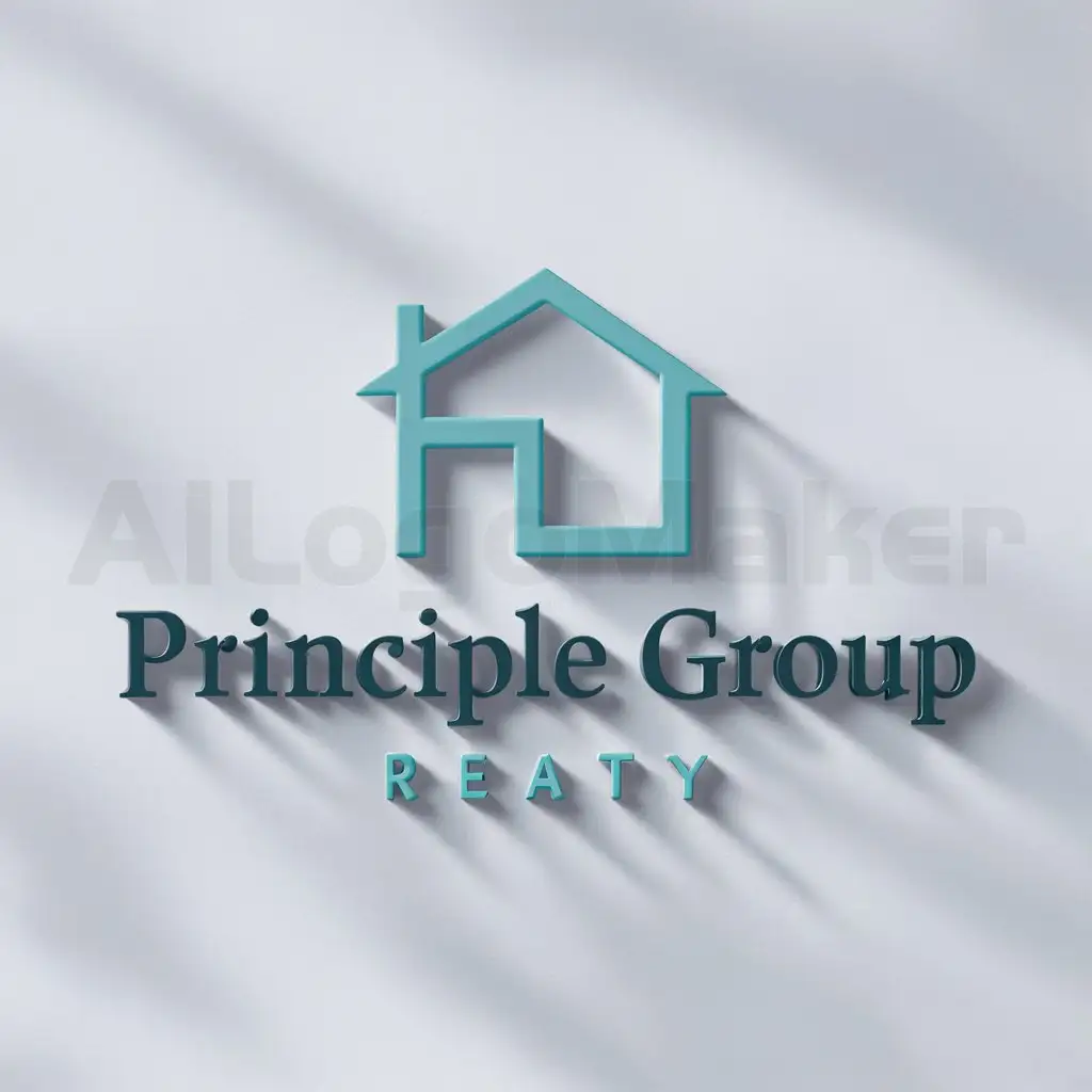 a logo design,with the text "Principle Group Realty", main symbol:house,Moderate,be used in Real Estate industry,clear background