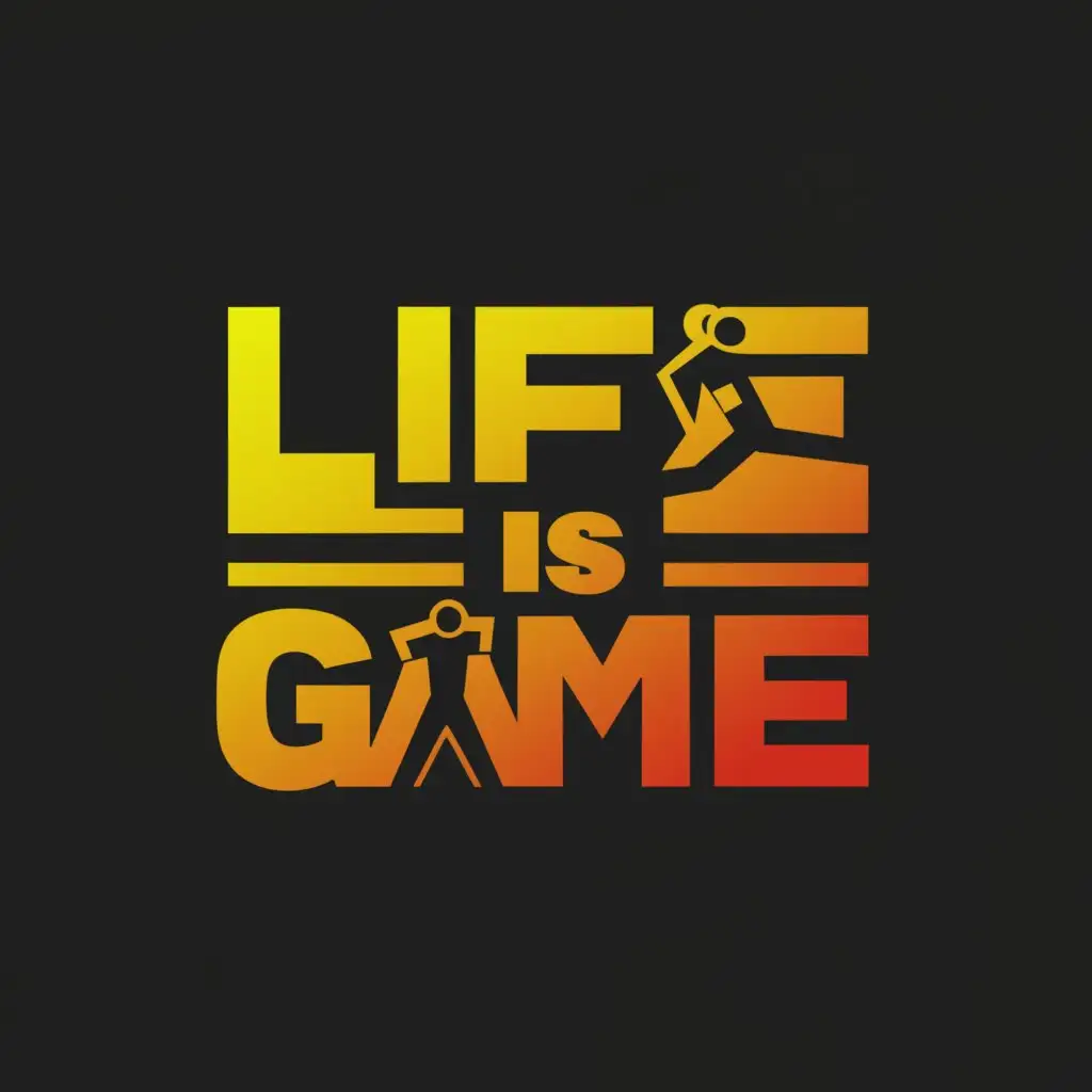 a logo design,with the text "LIFE IS GAME", main symbol:Adults people,complex,be used in Events industry,clear background