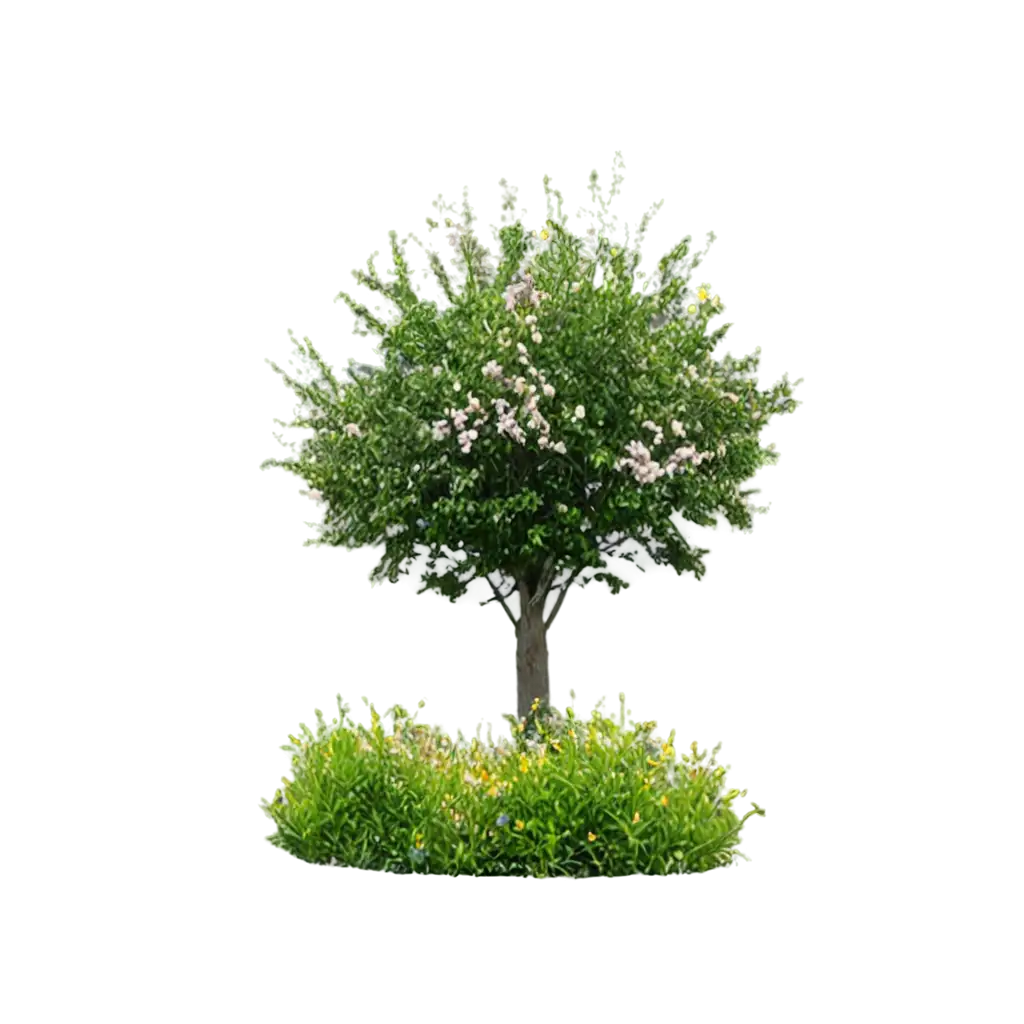 Vibrant-Bush-of-Flowers-PNG-Captivating-Floral-Illustration-for-Digital-Art-and-Design