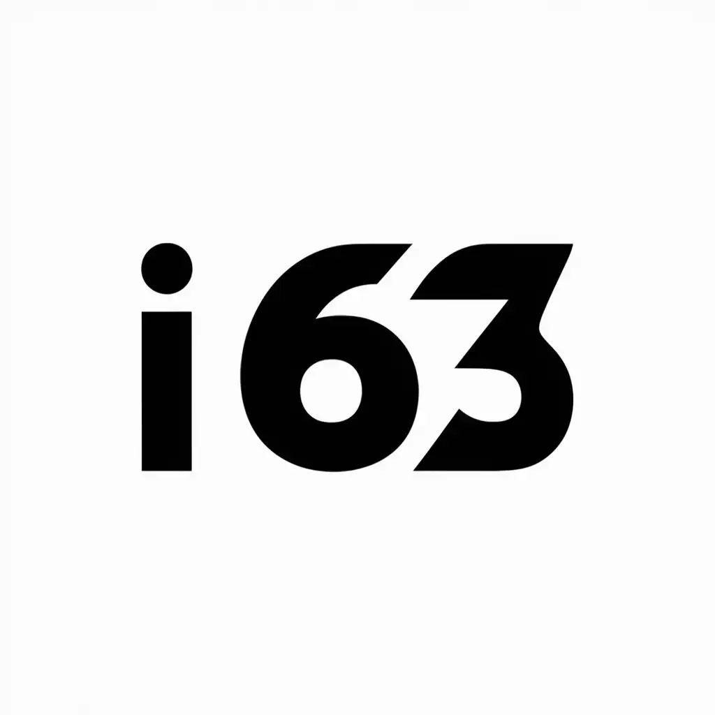a logo design,with the text "i63", main symbol:just the text,Minimalistic,clear background