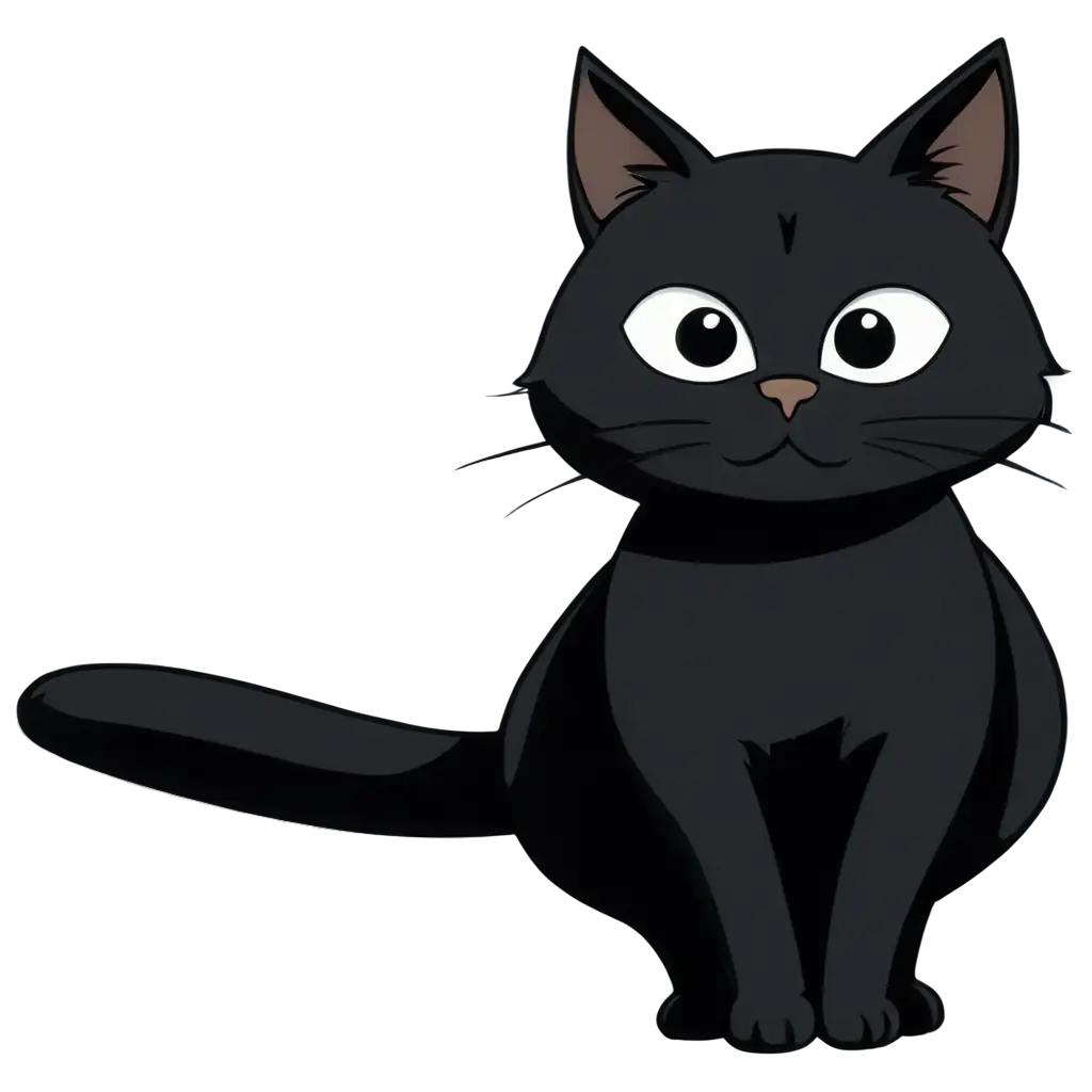 BLACK CAT IN CARTOON