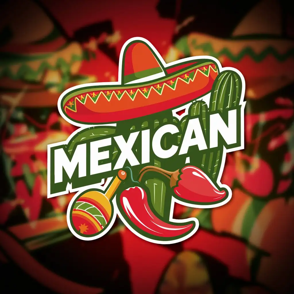 logo sobre lso esteriotipos mexicanos con los ccolores rojos y verdes 
