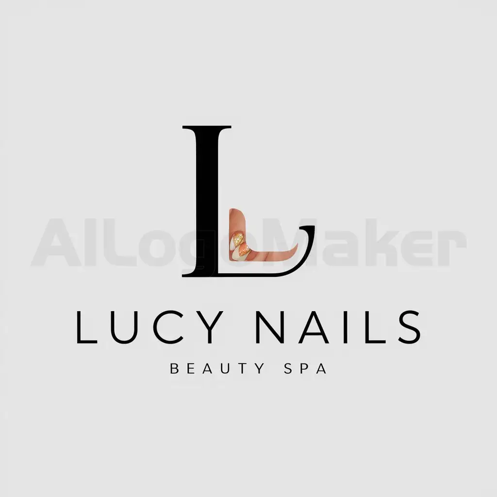 LOGO-Design-for-Lucy-Nails-Minimalistic-Nail-Symbol-with-Focus-on-Lucy