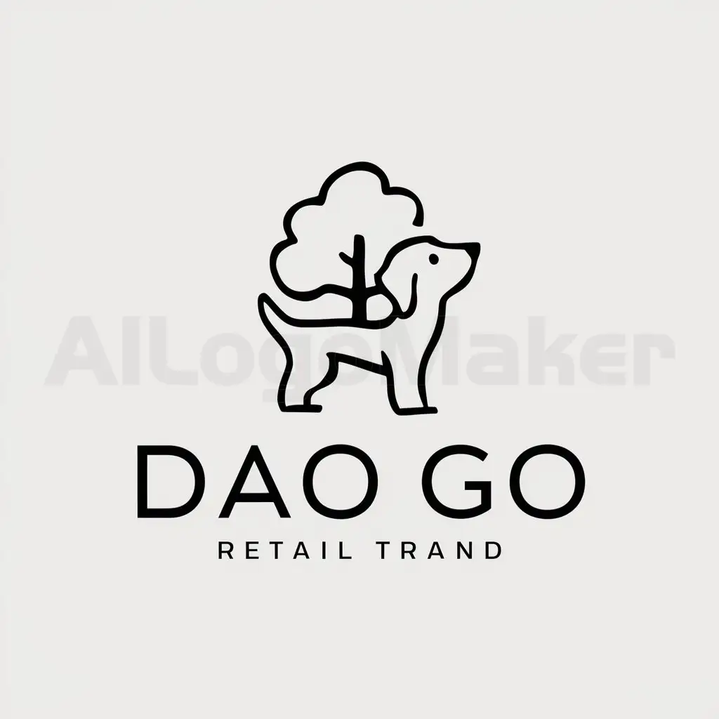 a logo design,with the text "dao GO", main symbol:treedog,Moderate,be used in Retail industry,clear background