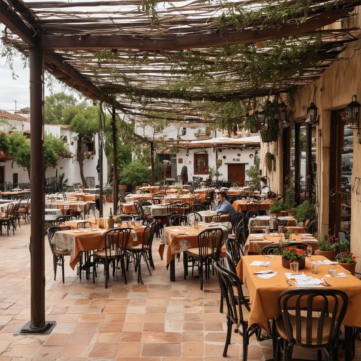 Spanish Terraza Restaurant Scene