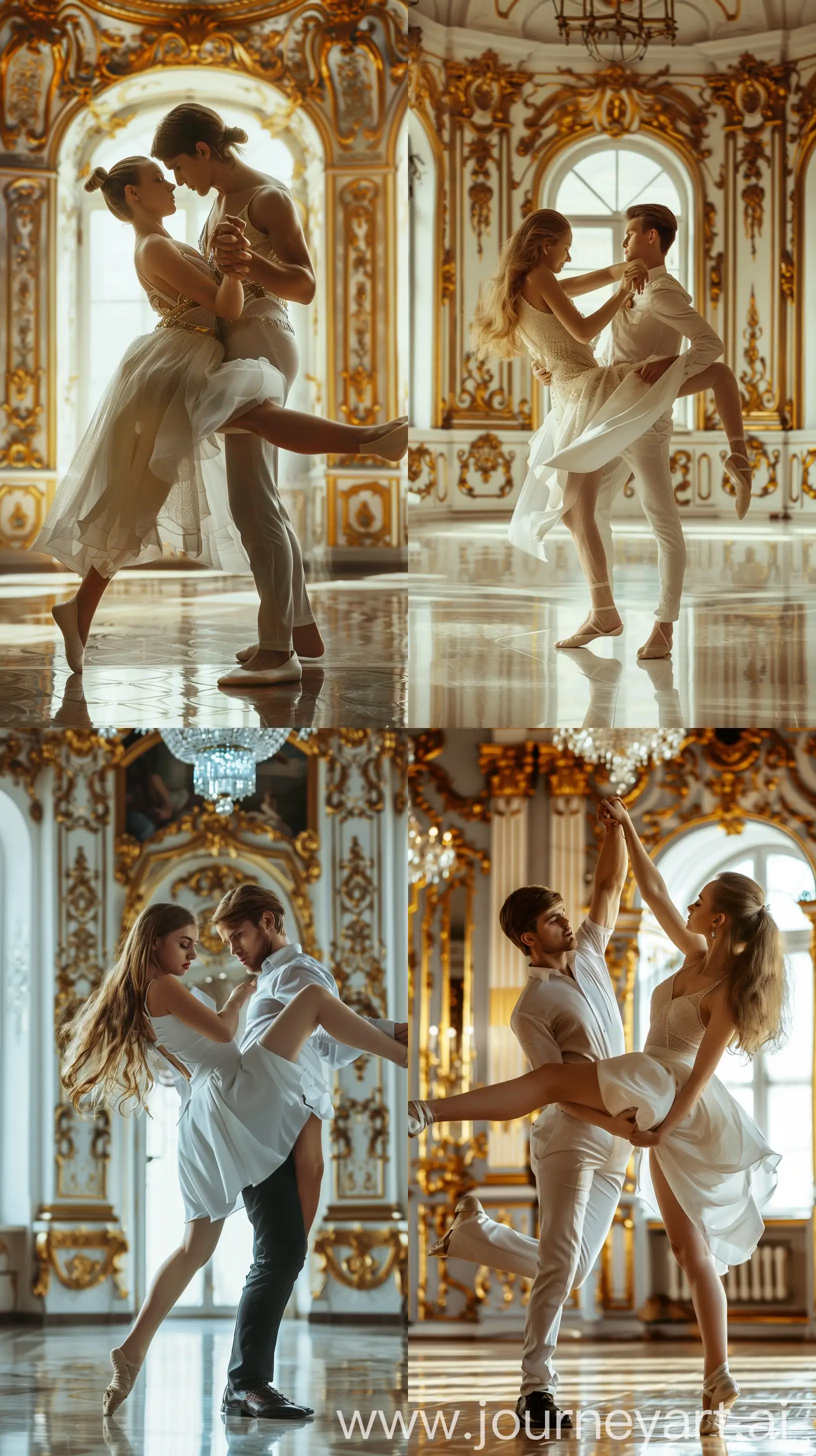 Elegant-European-Rumba-Dancers-in-Luxurious-Golden-Dance-Hall