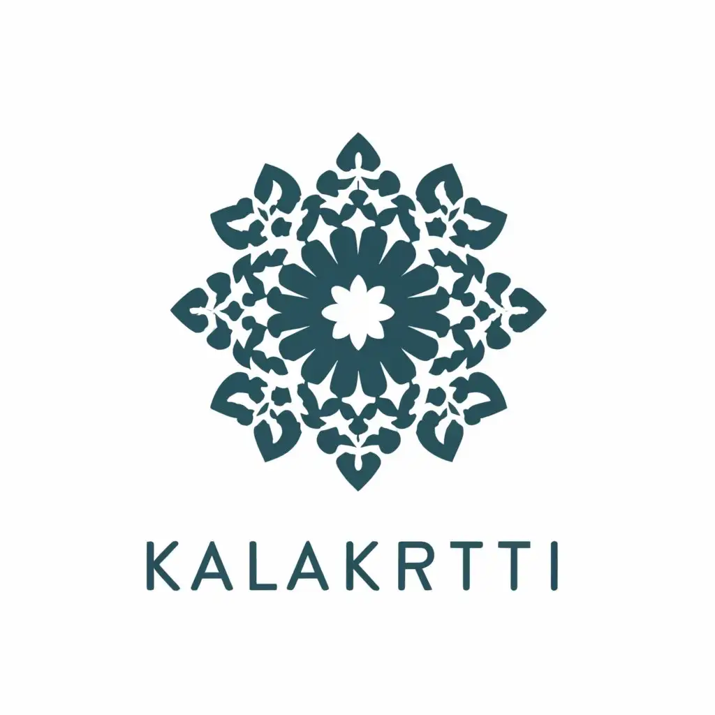 a logo design,with the text "Kalakriti", main symbol:Mandala,Minimalistic,be used in Construction industry,clear background