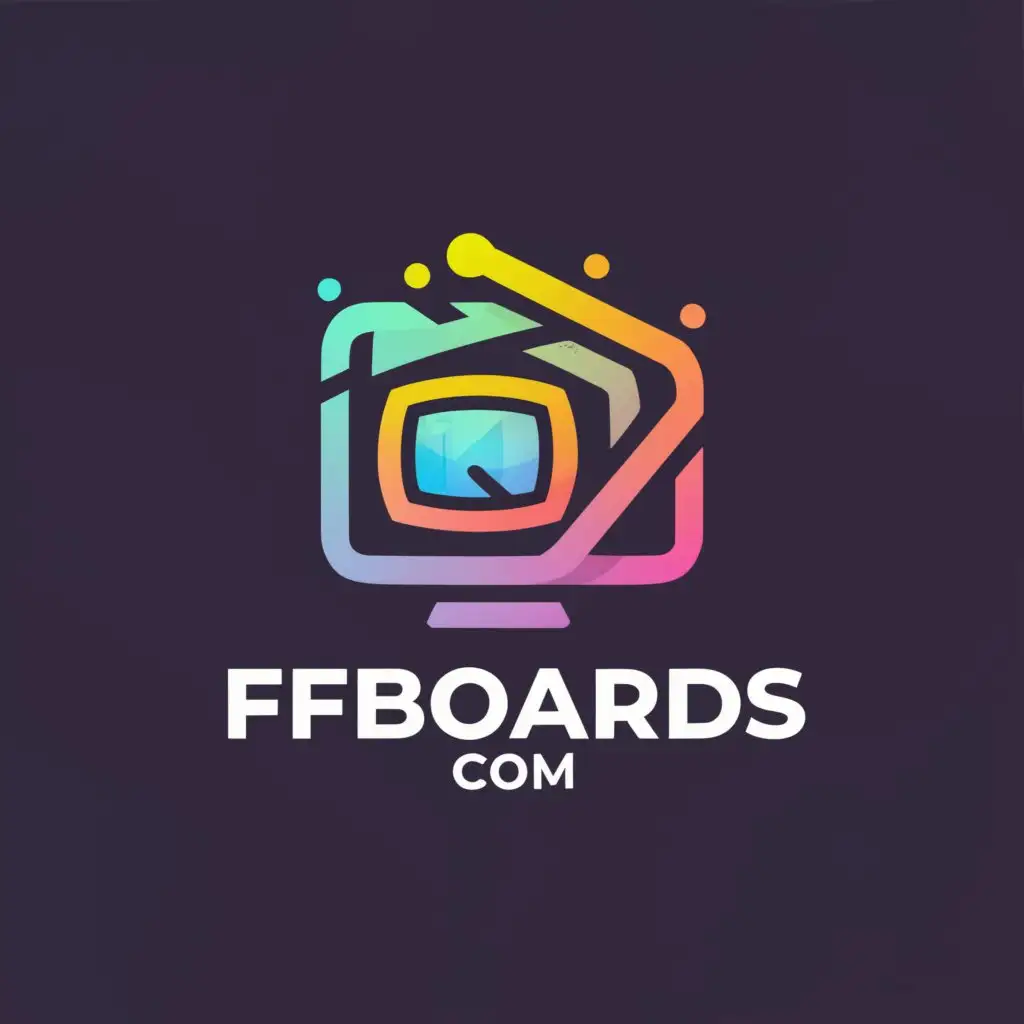 a logo design,with the text "FFBoards.com", main symbol:tv boards reklama,Moderate,be used in advertisement industry,clear background