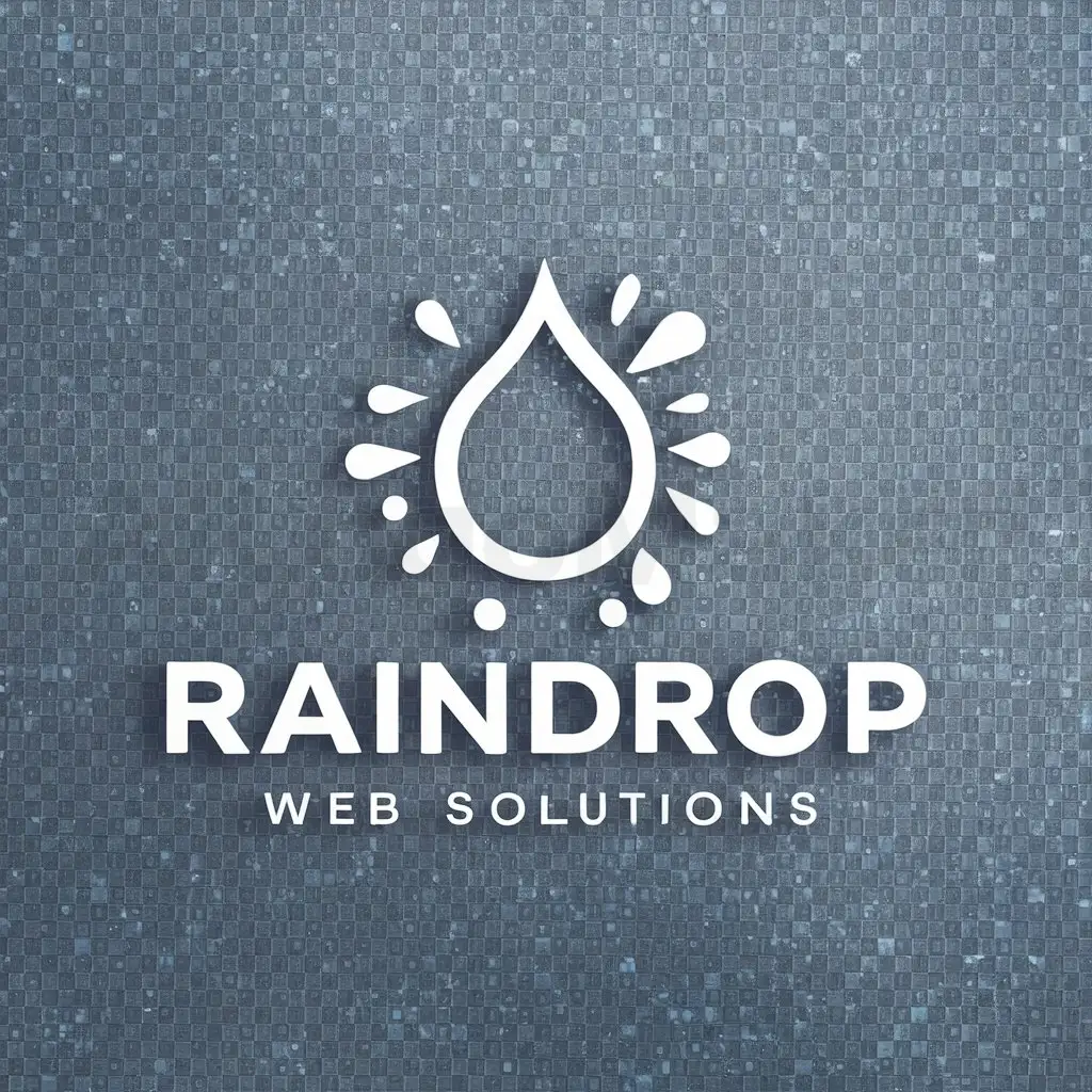 a logo design,with the text "Raindrop Web Solutions", main symbol:raindrop with splash,Minimalistic,be used in Internet industry,clear background