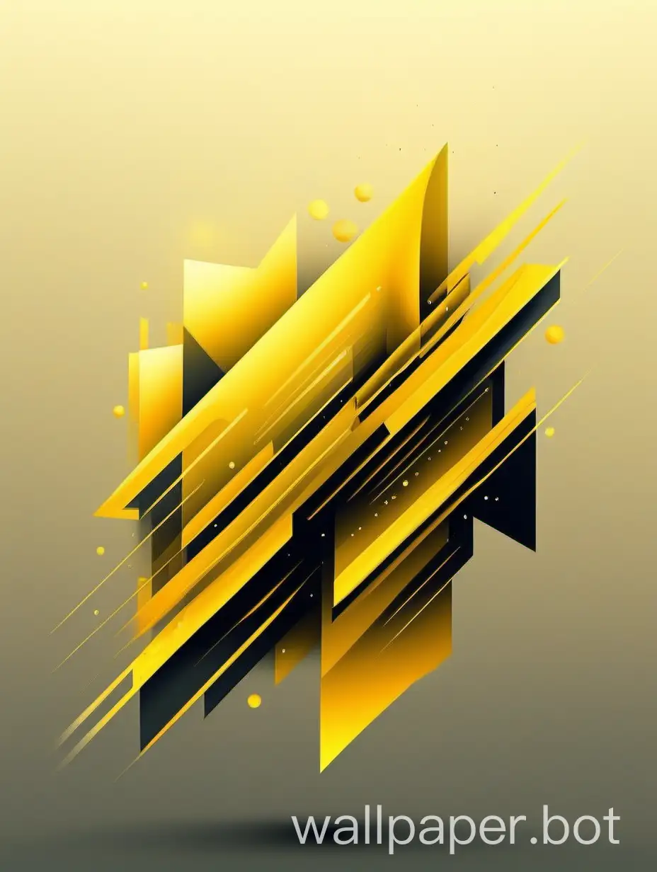 abstract shapes with a yellow gradient theme