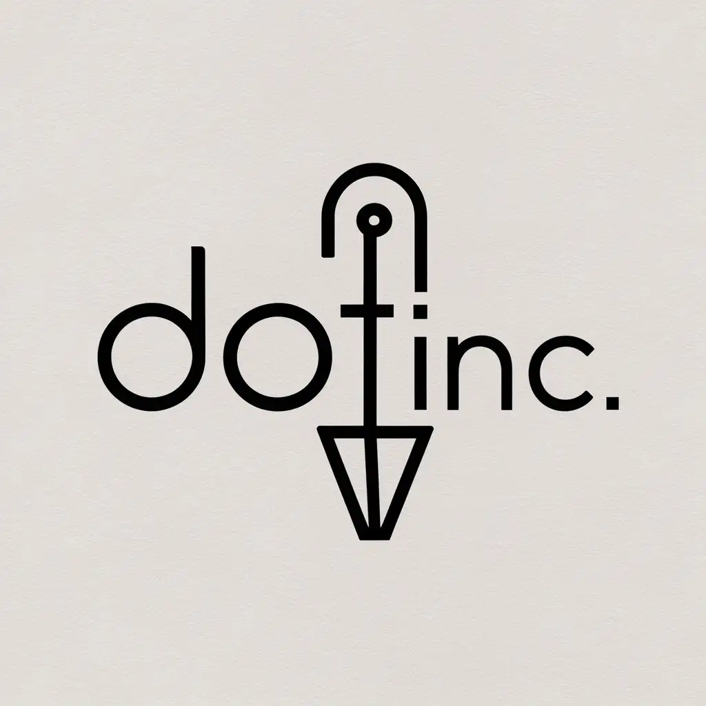 a logo design,with the text "dot inc", main symbol:text, pen,Minimalistic,clear background