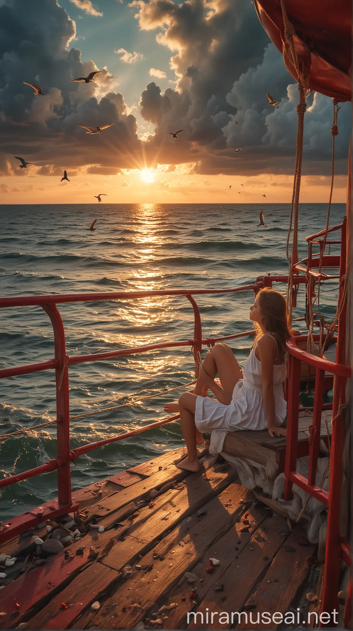 Tranquil Seaside Reverie Innocent Angel by the Shore