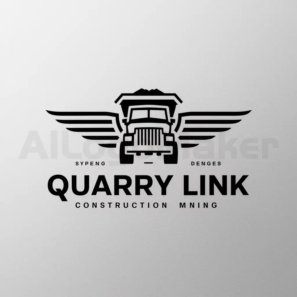 a logo design,with the text "Quarry Link", main symbol:flying dump truck, with wings,complex,be used in Construction industry,clear background