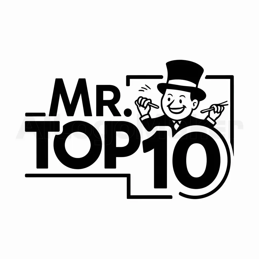 a logo design,with the text "Mr. Top 10", main symbol:cartoon,Moderate,be used in Entertainment industry,clear background