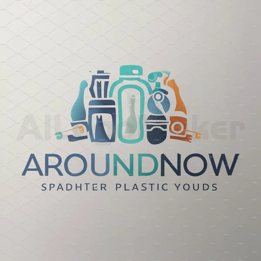  A logo design, with the text "AROUNDNOW", main symbol:products related to plastic such as bottles, moderate, clear background