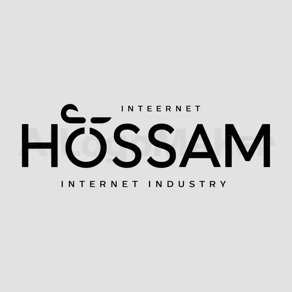 a logo design,with the text "hossam", main symbol:hossam,Moderate,be used in Internet industry,clear background