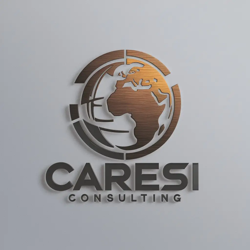 a logo design,with the text 'CARESI CONSULTING', main symbol:Globe showing both Caribbean and Africa,moderate,clear background