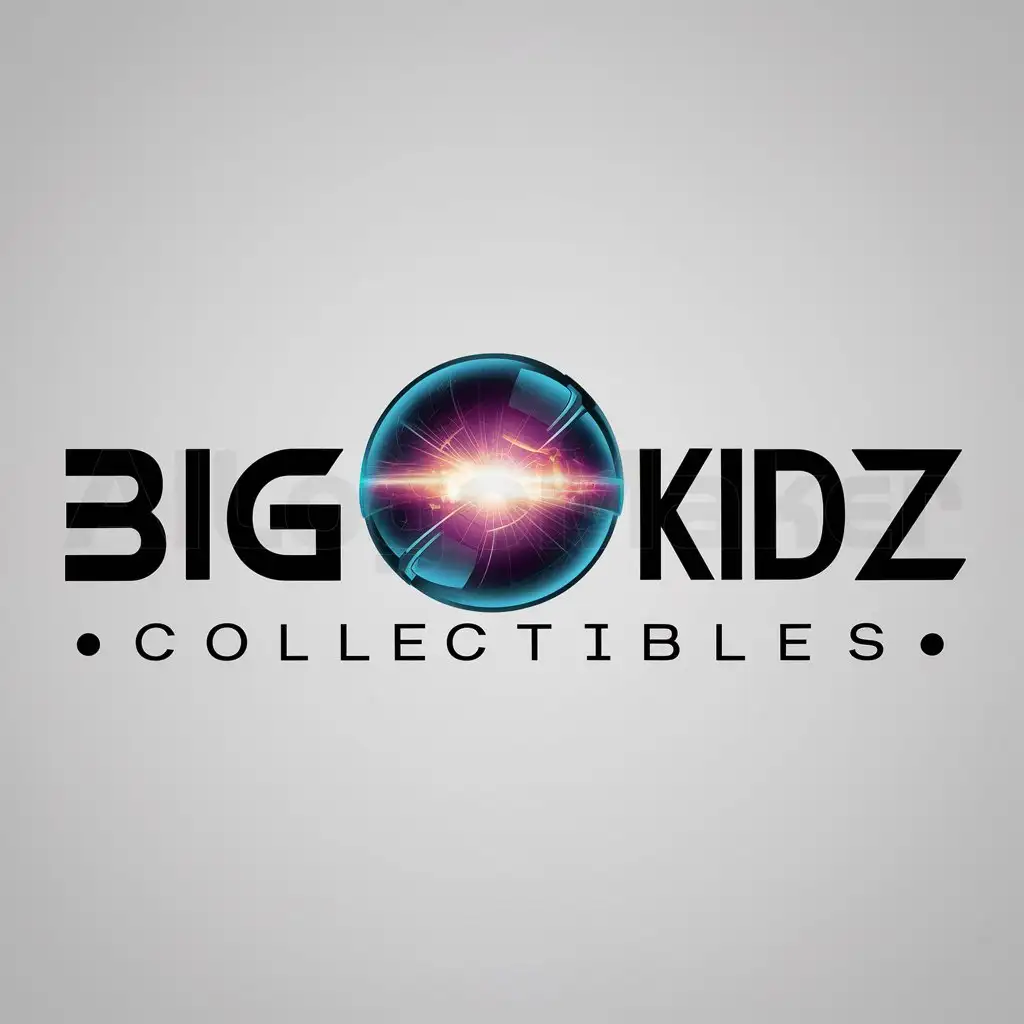 a logo design,with the text "BIG KIDZ COLLECTIBLES", main symbol:sci-fi sphere,Moderate,be used in Technology industry,clear background