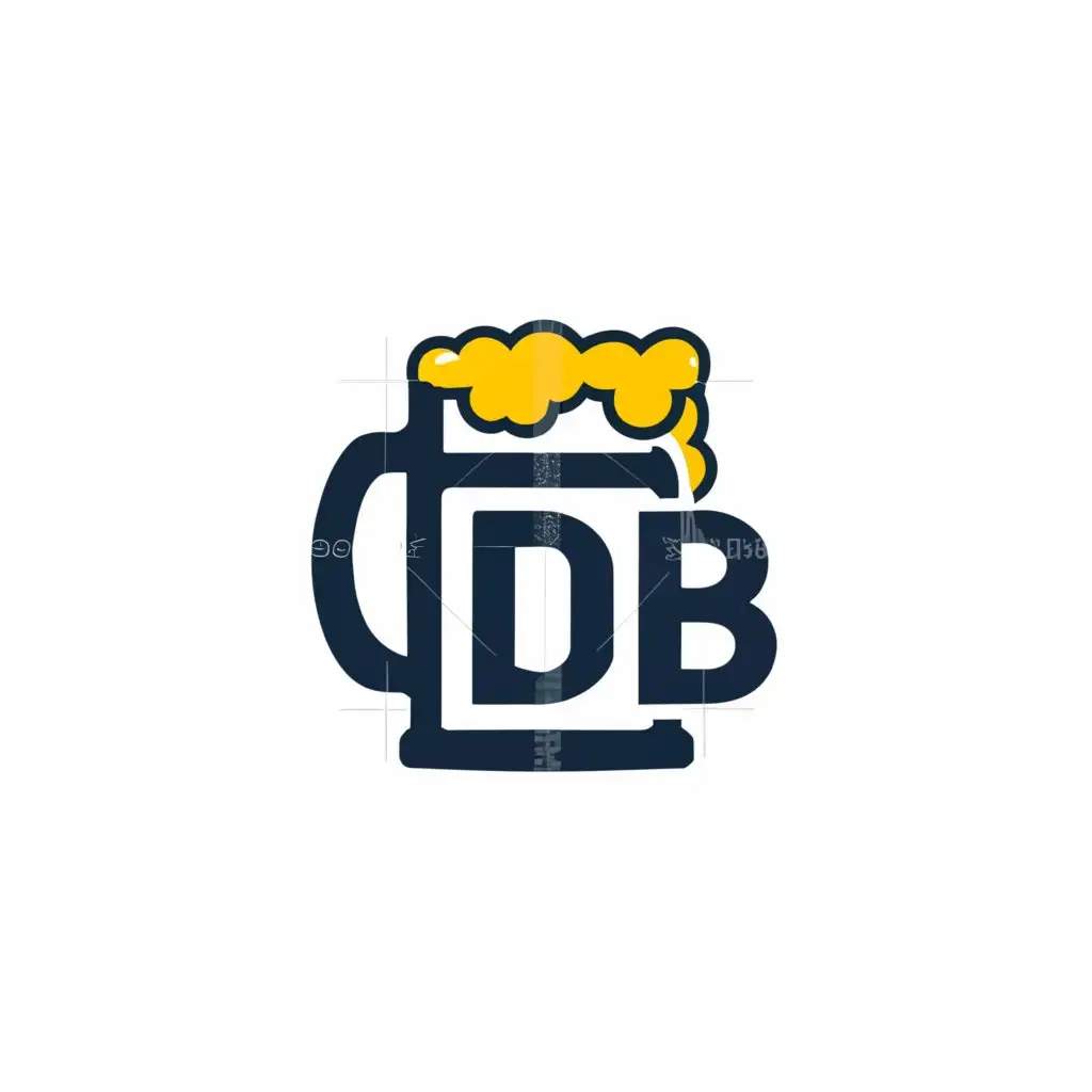 a logo design,with the text "DB", main symbol:beer,Moderate,be used in Others industry,clear background