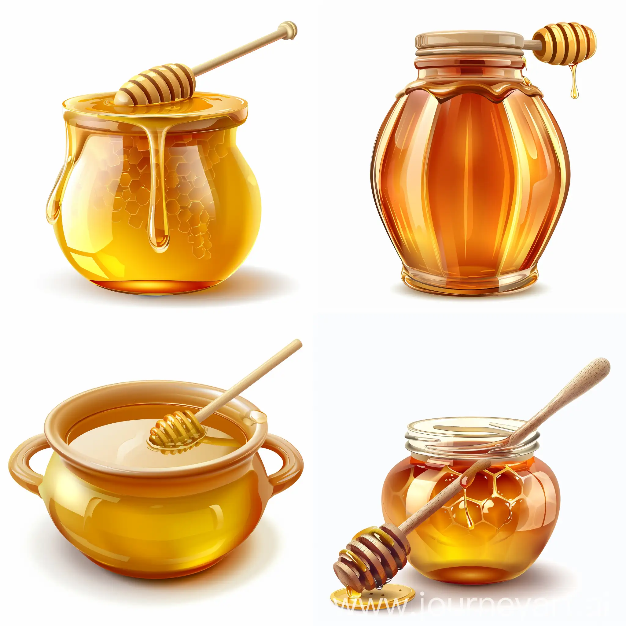 Honey pot, medicines, realistic 