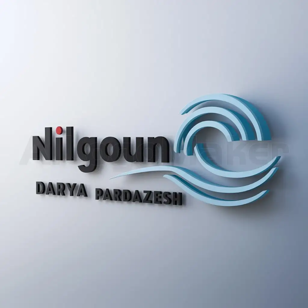 a logo design,with the text "NILGOUN", main symbol:DARYA PARDAZESH,Moderate,be used in IT industry,clear background