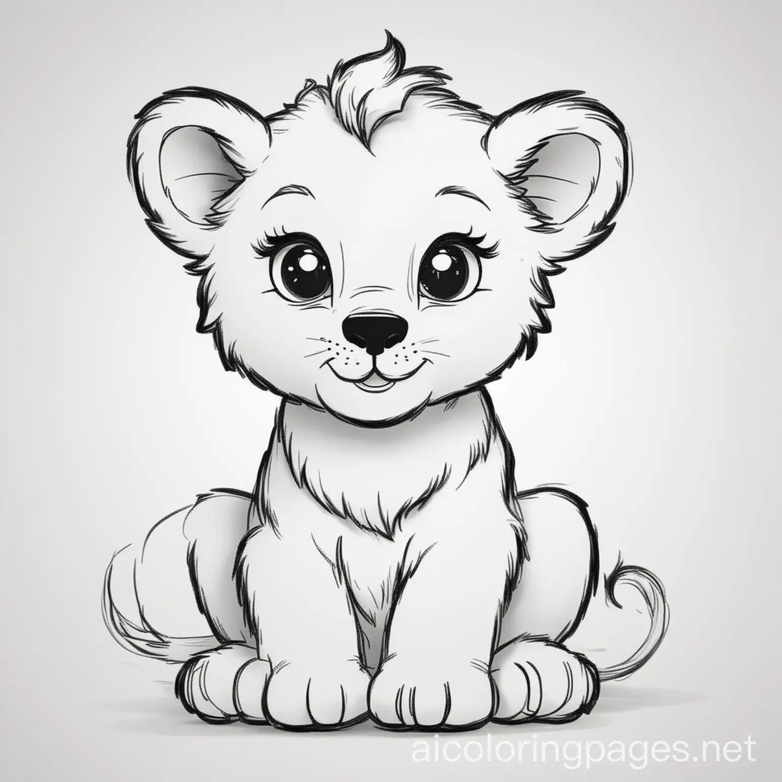 Smiling-Lion-Cub-Coloring-Page-Cute-Black-and-White-Line-Art-for-Kids
