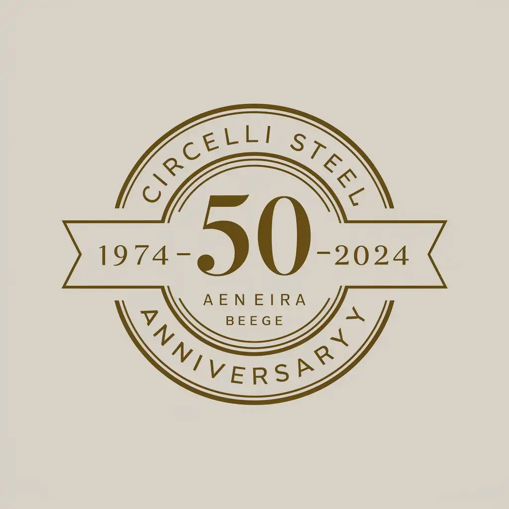 a logo design,with the text "CIRCELLI STEEL'50 year anniversary. 1974-2024", main symbol: "Created an elegant, badge to celebrate our 50 year business anniversary. 1974-2024. Preferred color gold.",Moderate,clear background