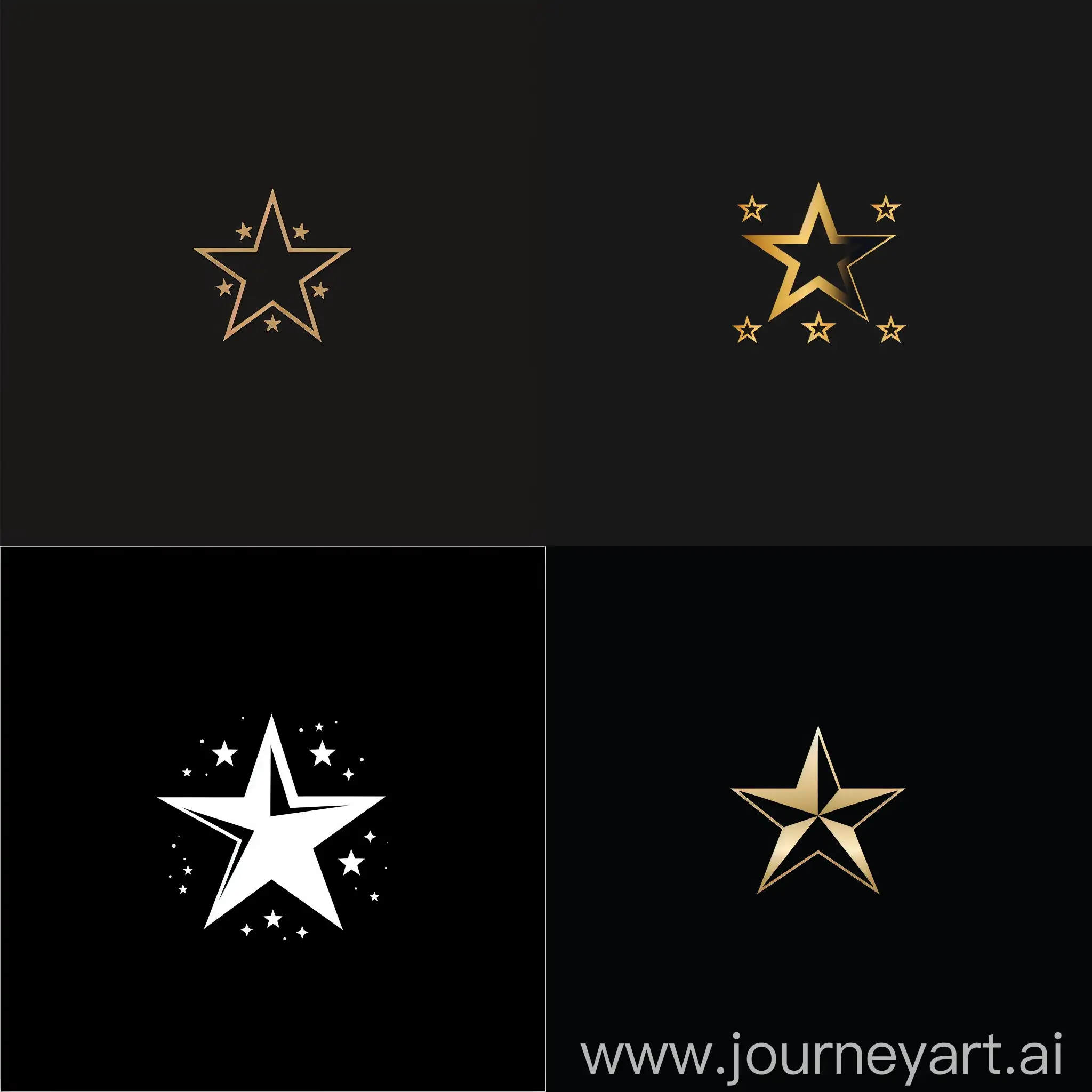 Нарисуй логотип из  на чёрном фоне находится звезда 