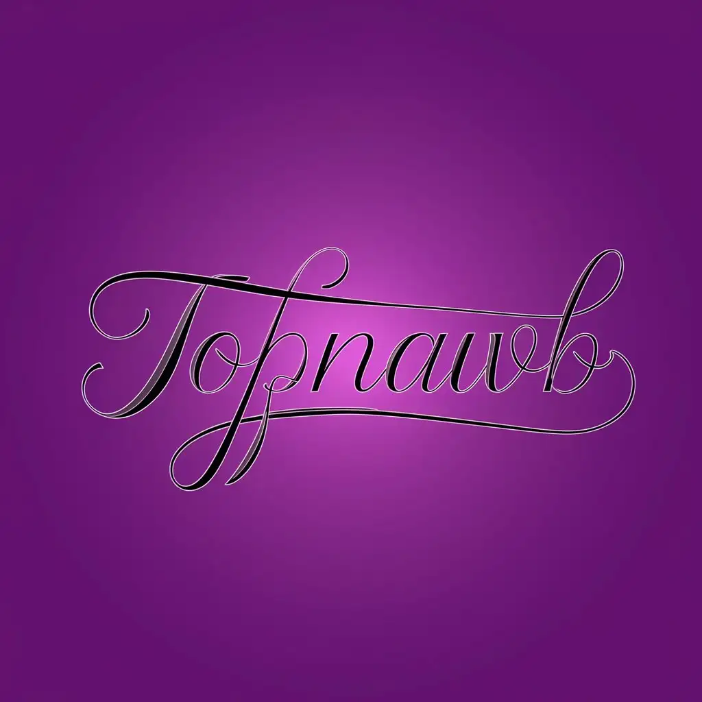 Сгенерируй логотип для сайта, красивый, используя черные линии напиши слово TopnaWB, фон ярко фиолетовый