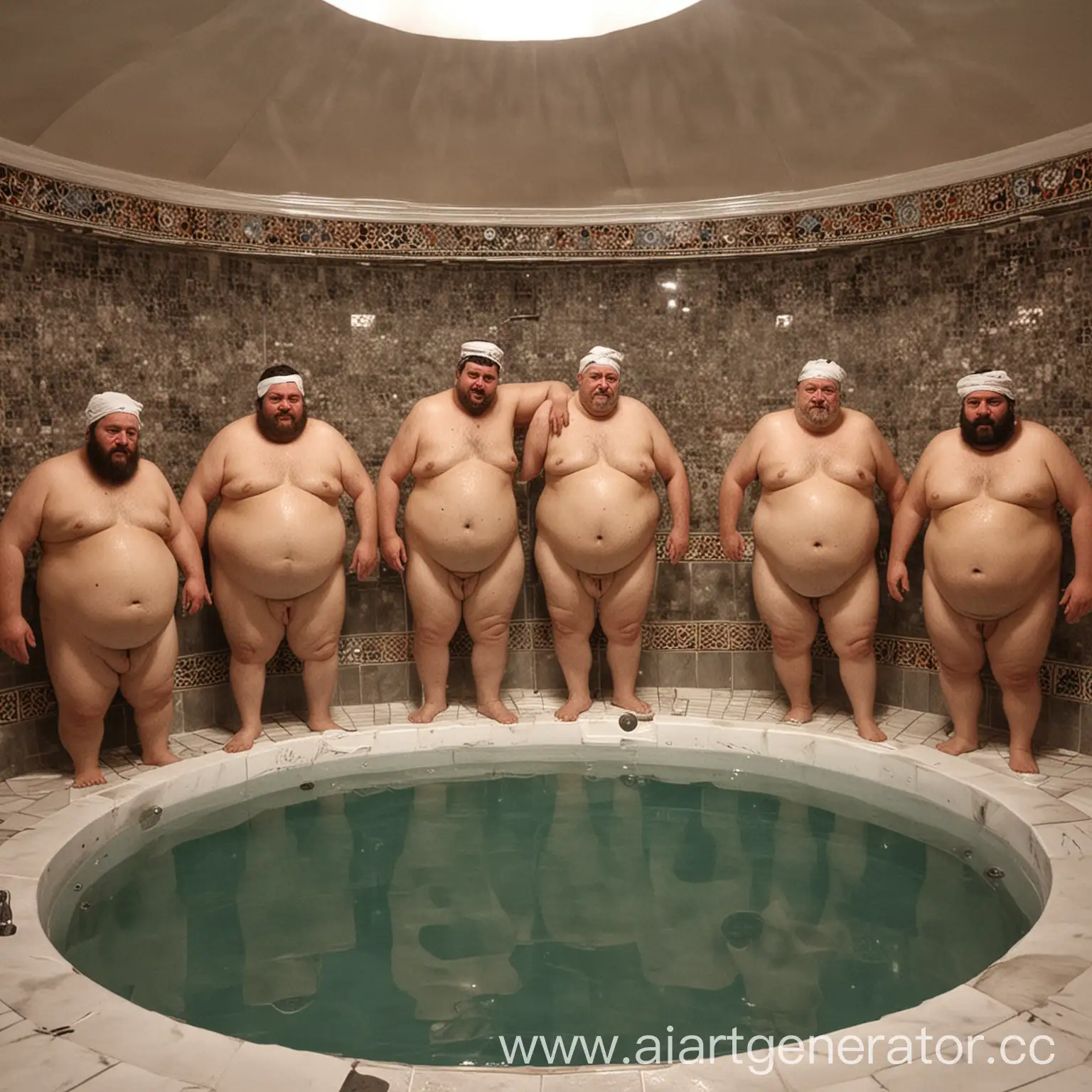 fat men turkish bath
