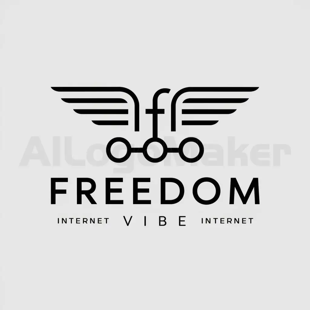 a logo design,with the text "Freedom Vibe", main symbol:Freedom Vibe | Freedom on Internet | Freedom,Moderate,be used in Internet industry,clear background