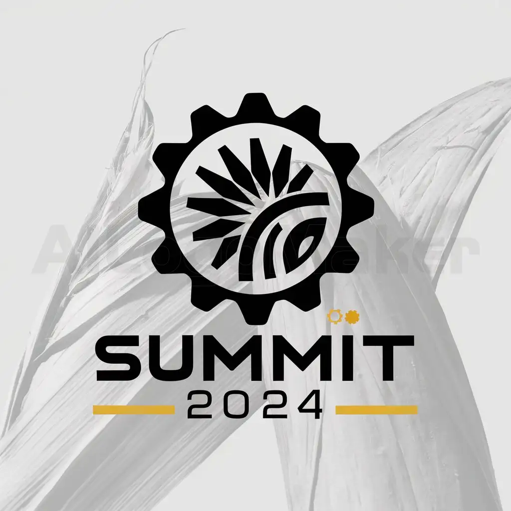 a logo design,with the text "SUMMIT 2024", main symbol:Engranaje  Ingenio of sugar  Cane of sugar,Moderate,be used in sugar refinery industry,clear background
