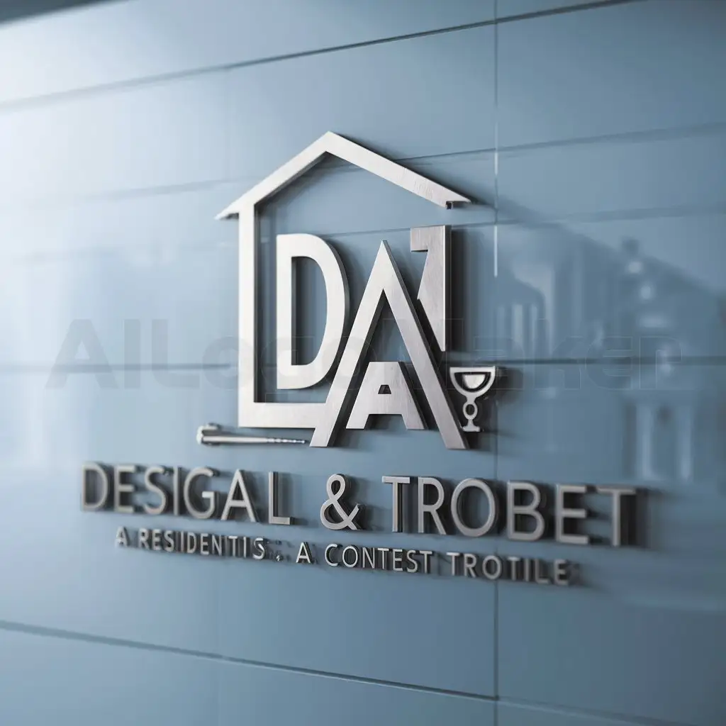 a logo design,with the text "D A", main symbol:residential/contest/tile,Moderate,clear background