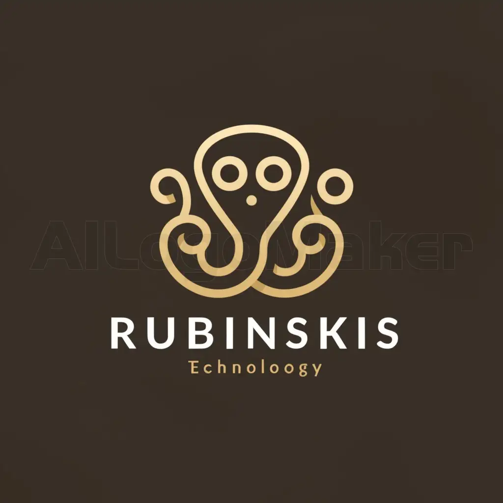 a logo design,with the text "Rubinskis", main symbol:octopus,Moderate,be used in Technology industry,clear background