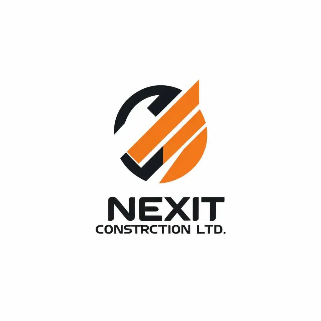 a logo design,with the text "Nexit Construction Ltd.", main symbol:circle,Minimalistic,be used in Construction industry,clear background