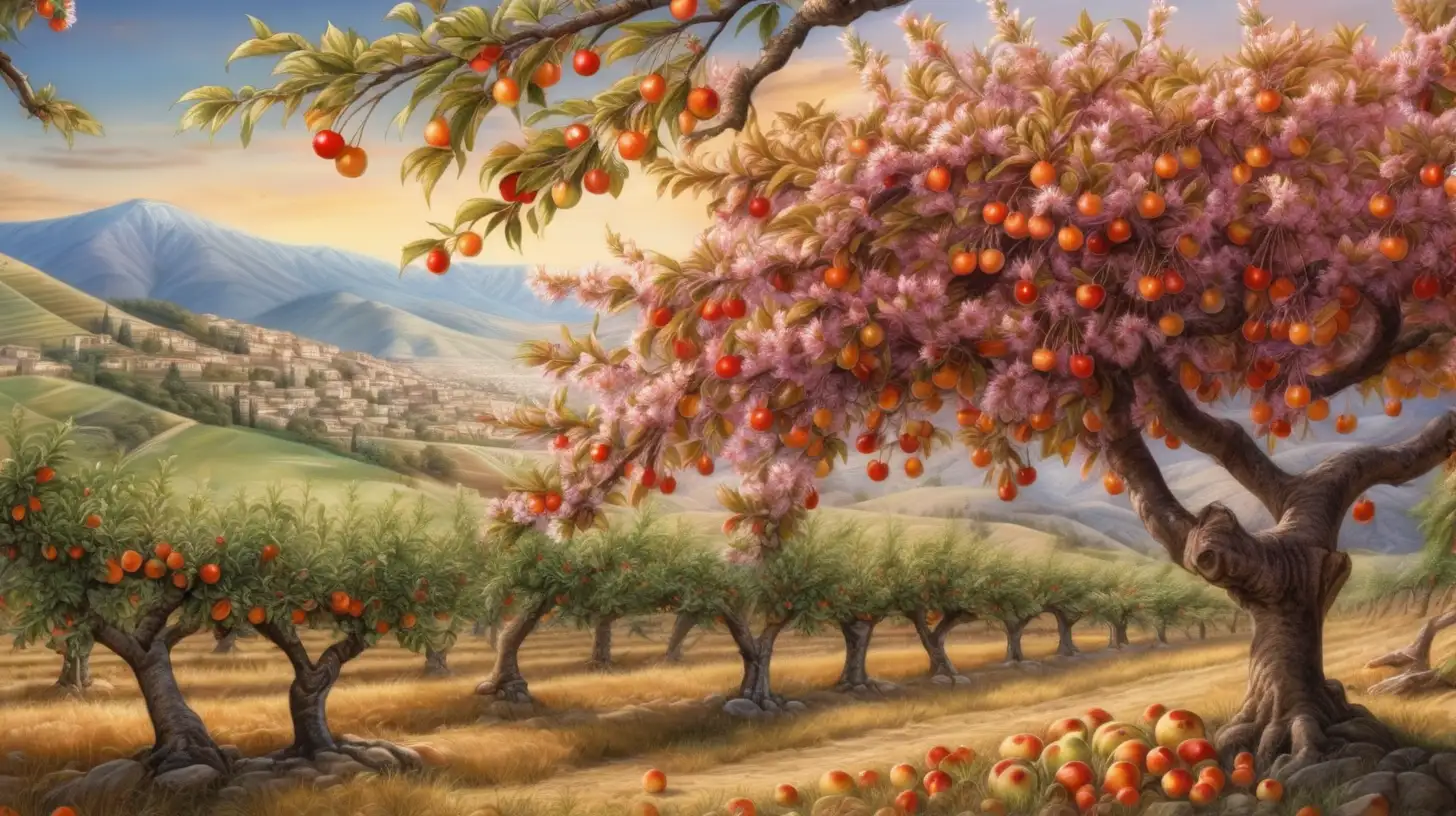 Abundant Fruit Trees in Biblical Landscape