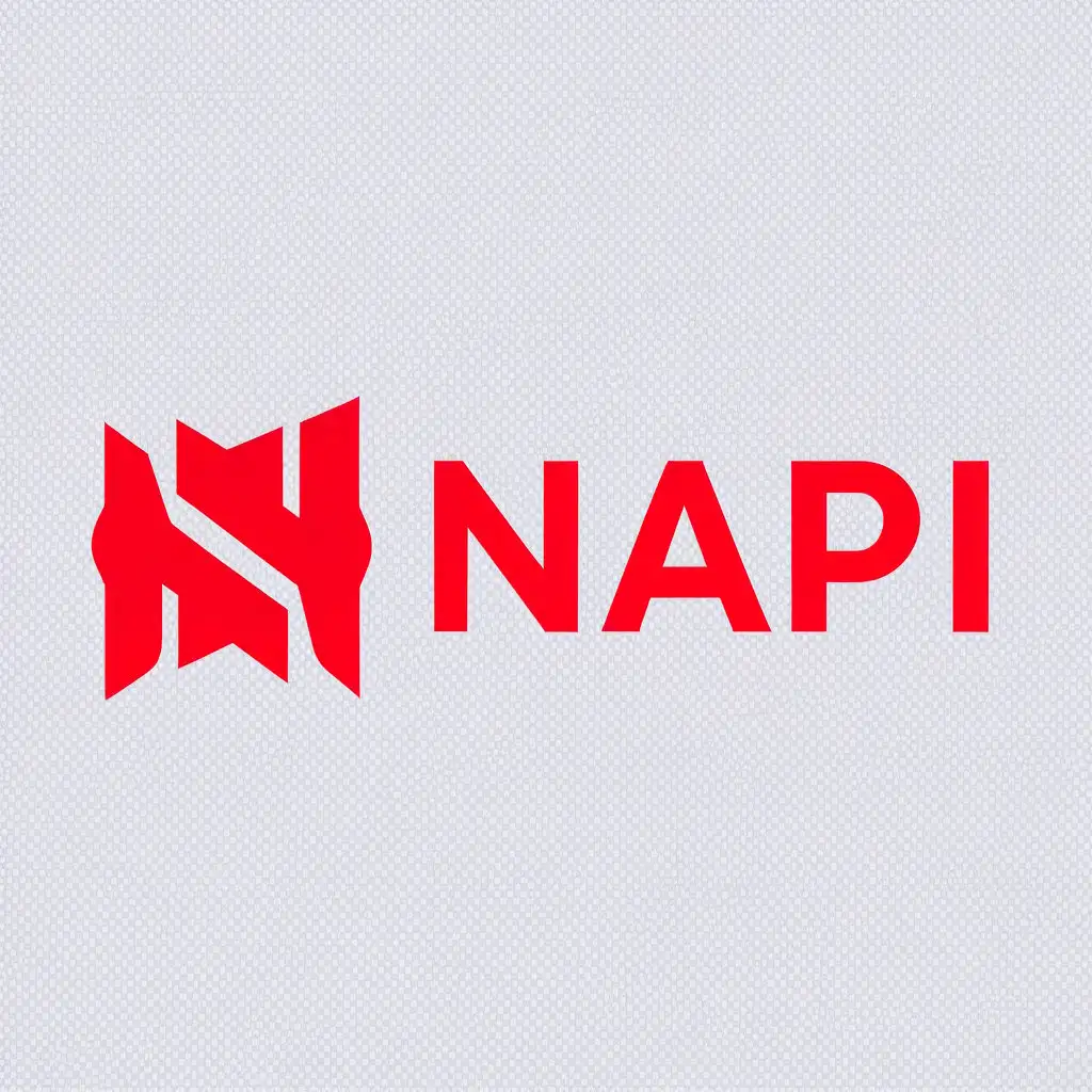 LOGO Design For Napi Bold Red Text on a Clear Background | Logo Galleria