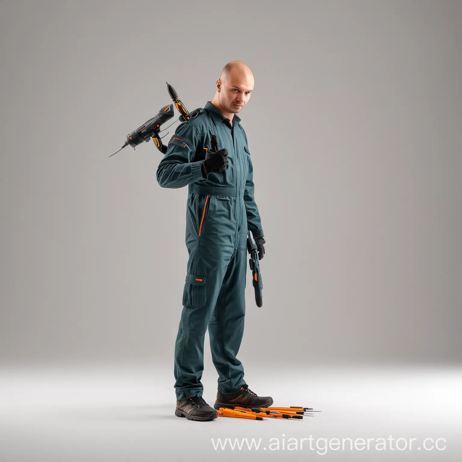 Master-Holding-Screwdriver-on-White-Background