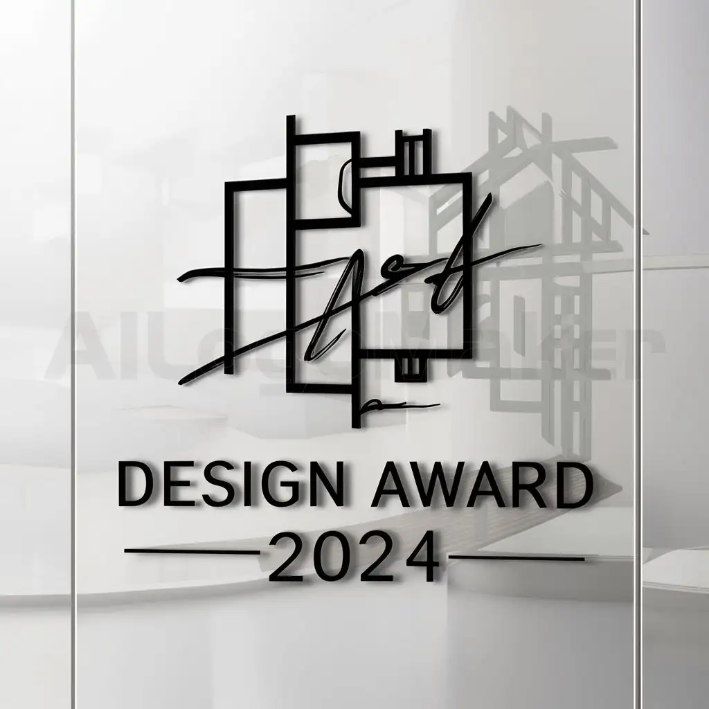 LOGO-Design-For-Design-Award-2024-Elegant-House-Plan-with-Handwritten-Text-on-Clear-Background